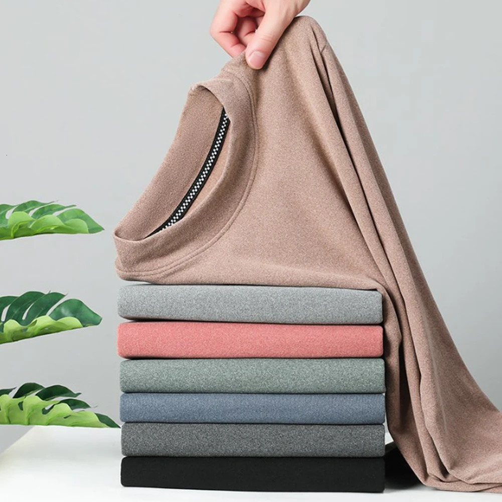 Men's Thermal Underwear Mens Half High Collar Warm TShirt Plain Casual Solid Color Tee Tops Pullovers T Shirt Clothing 231212