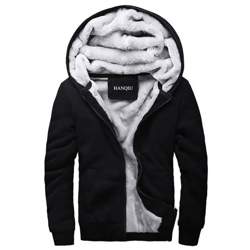 Mens Hoodies Sweatshirts Black Men Winter Jacket Fashion Thick Hooded Sweatshirt Male Warm Fur Liner Sportswear Tracksuits Coat 231213