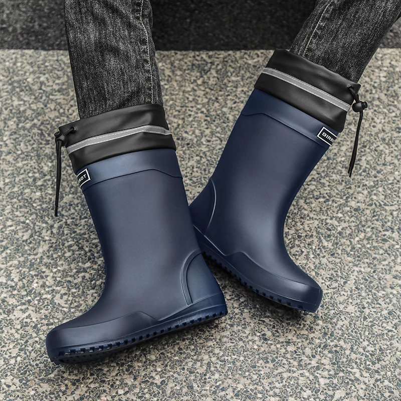 Boots YISHEN Rain Man Shoes High Top Climbing Fishing Rubber Winter Waterproof Mens Garden Unisex Botas De Iluvia 231212
