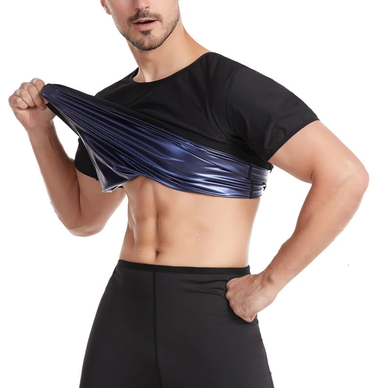 Men's Thermal Underwear Mens Sauna Suit Heat Trapping Shapewear Sweat Body Shaper Shirt Slimmer Pants Compression Top Fitness Leggings Sets 23121