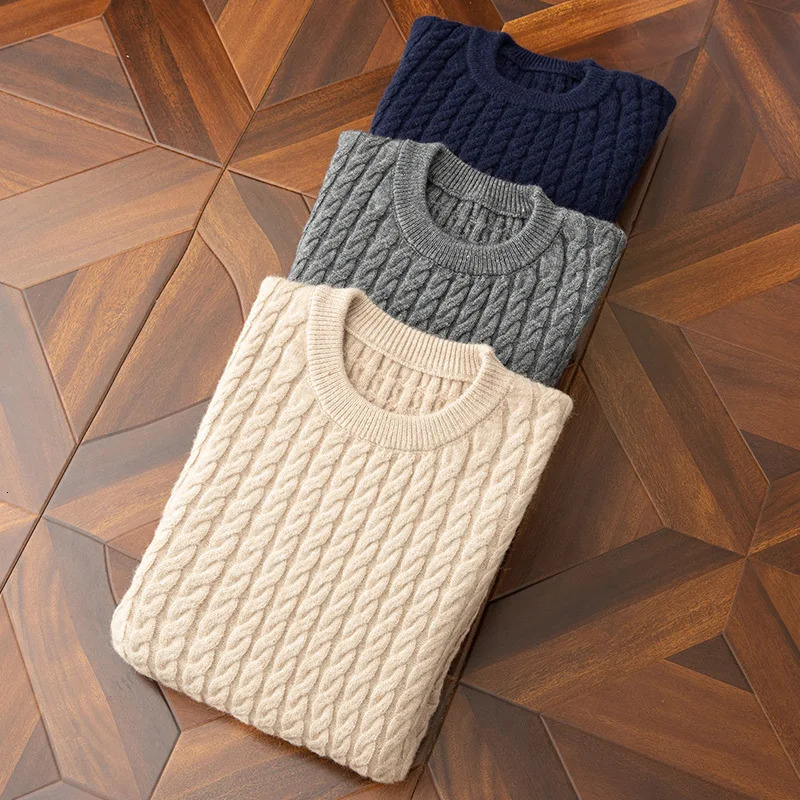 Men's Sweaters Autumn and winter cashmere sweater men's cashmere sweater men's pullover Fried Dough Twists knitwear men's sweater 