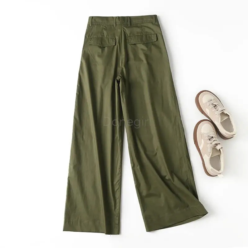 Women's Pants Capris Donegirl Women Spring Summer Solid Pleats Loose Wide Leg Pants High Waist Versatile Female Chic Fashion Trousers 231212