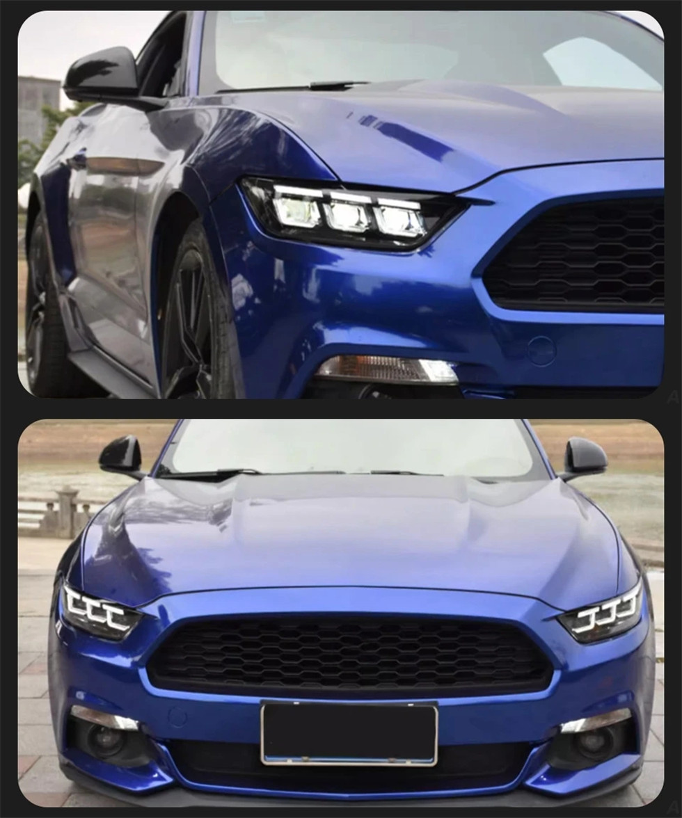 Car Front Lights For Ford Mustang 20 15-20 17 Headlights Assembly Automobile With LED DRL Dynamic Turn Signal Lights