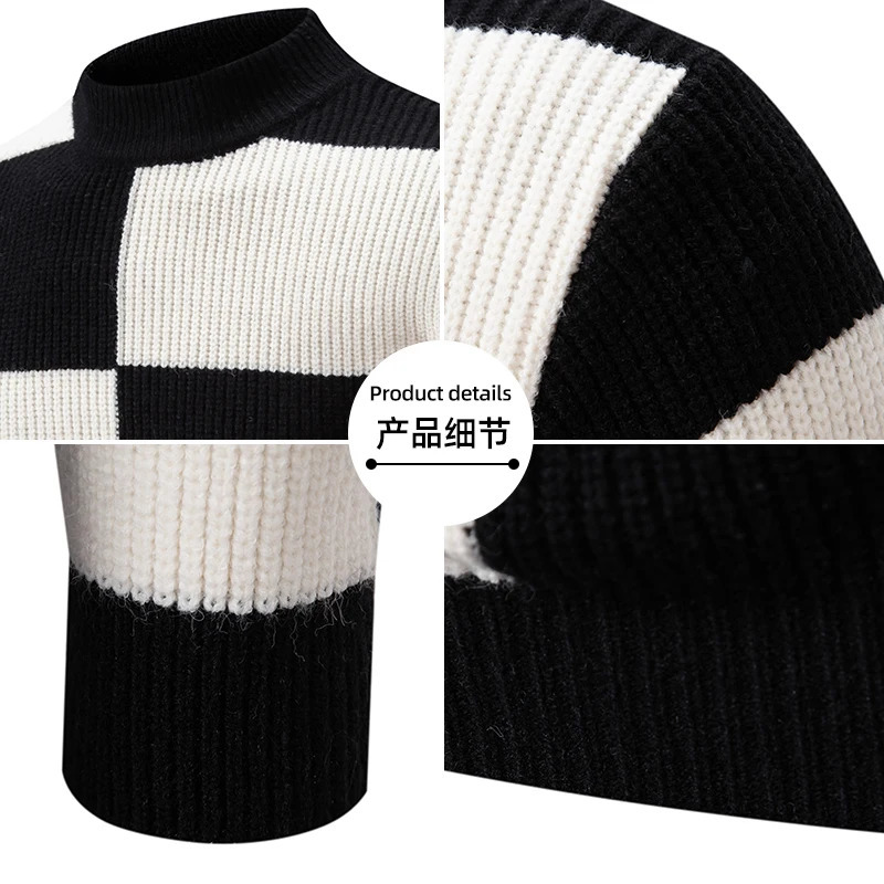 Men's Sweaters Men's Autumn and Winter Casual Half High Neck Sweater Knit Pullover Tops Sweater 231212