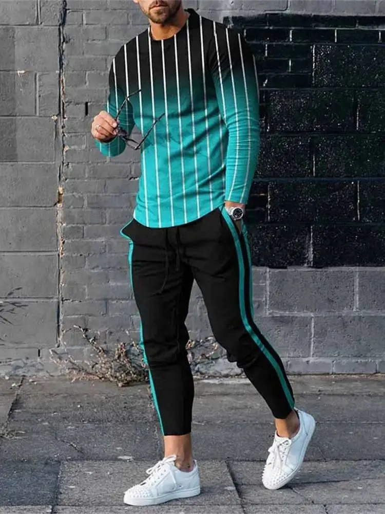 Men's Tracksuits Autumn Tracksuit Long Sleeve T Shirtsweatpants Suit Men Streetwear Vintage Sweatshirt Oversized Men Clothing 2 Piece Sets 231212