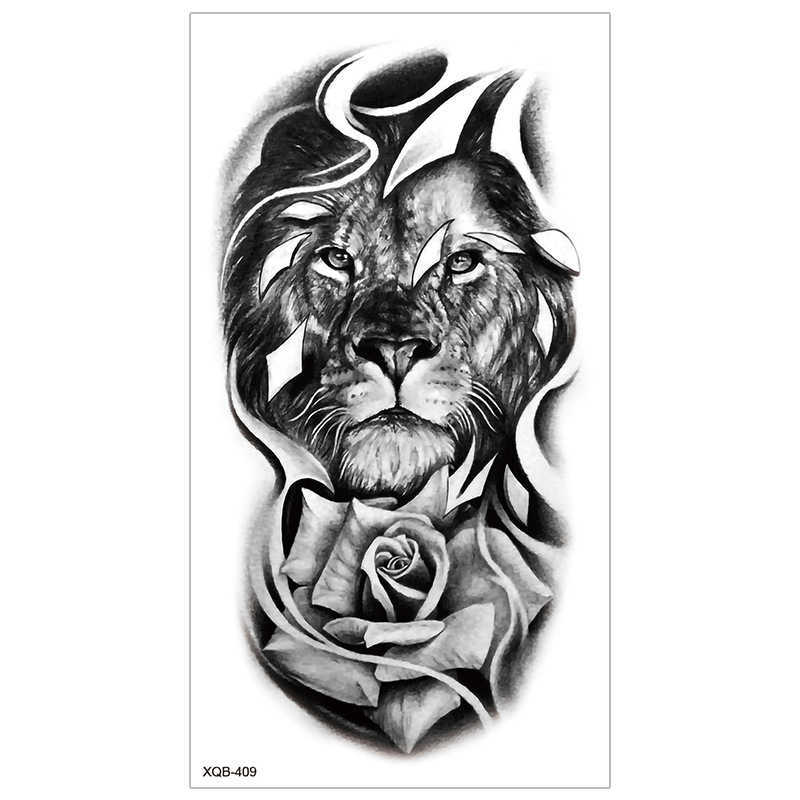 New full arm tattoo sticker animal half tiger lion waterproof set optional