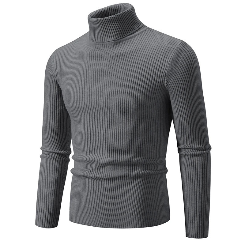 Men's Sweaters Autumn Winter Turtleneck Sweater Men Warm Knitted Solid Color Pullovers Men's Slim Fit Casual Turtleneck Knitwear Man Sweater