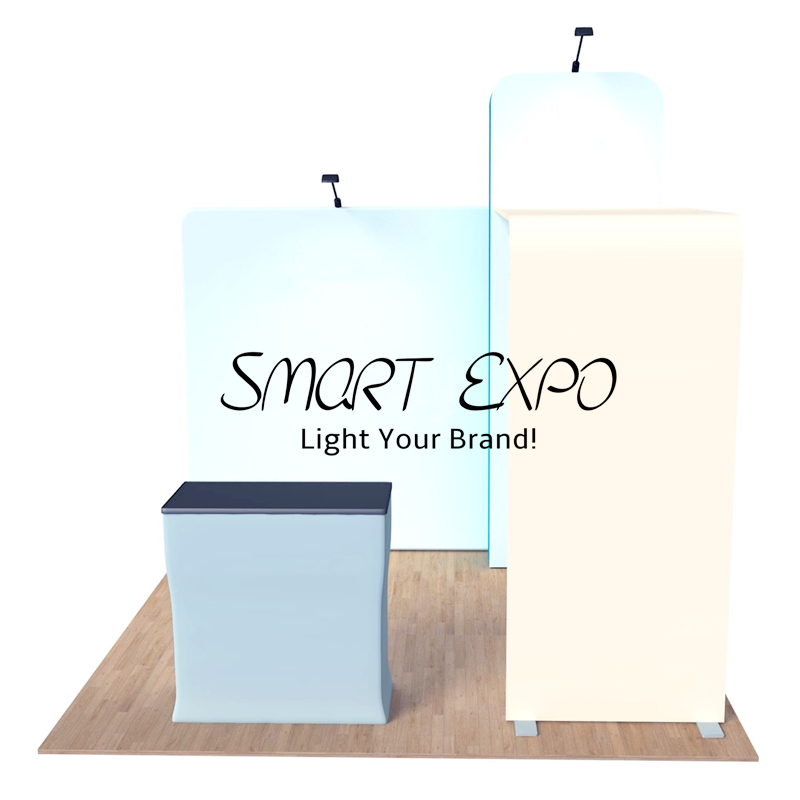 3x3 Portable Exhibition Booth Advertising Display Stand with Aluminum Tube Structure Custom Printing Graphics and Carry Bag