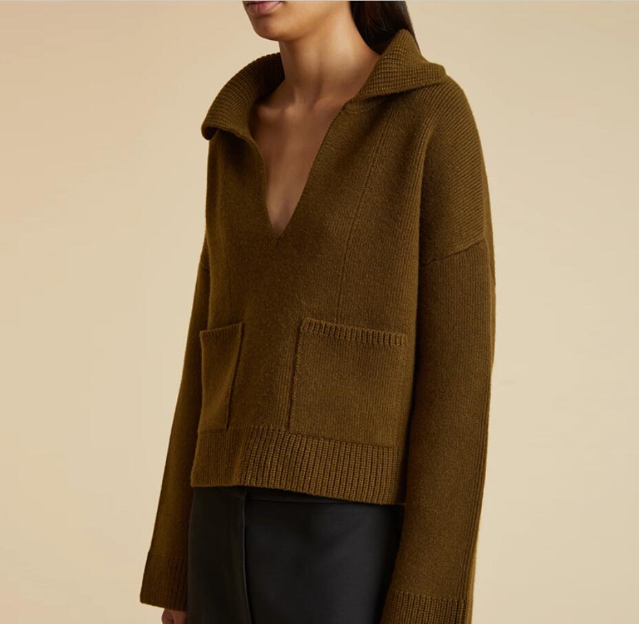 KHAIT * Woolen sweater women's new loose collar long sleeved pullover sweater for autumn and winter -24