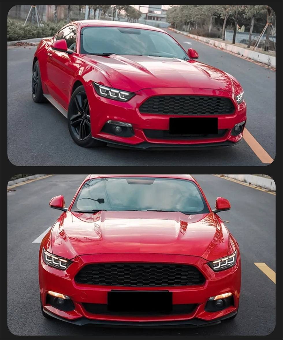 Car Front Lights For Ford Mustang 20 15-20 17 Headlights Assembly Automobile With LED DRL Dynamic Turn Signal Lights