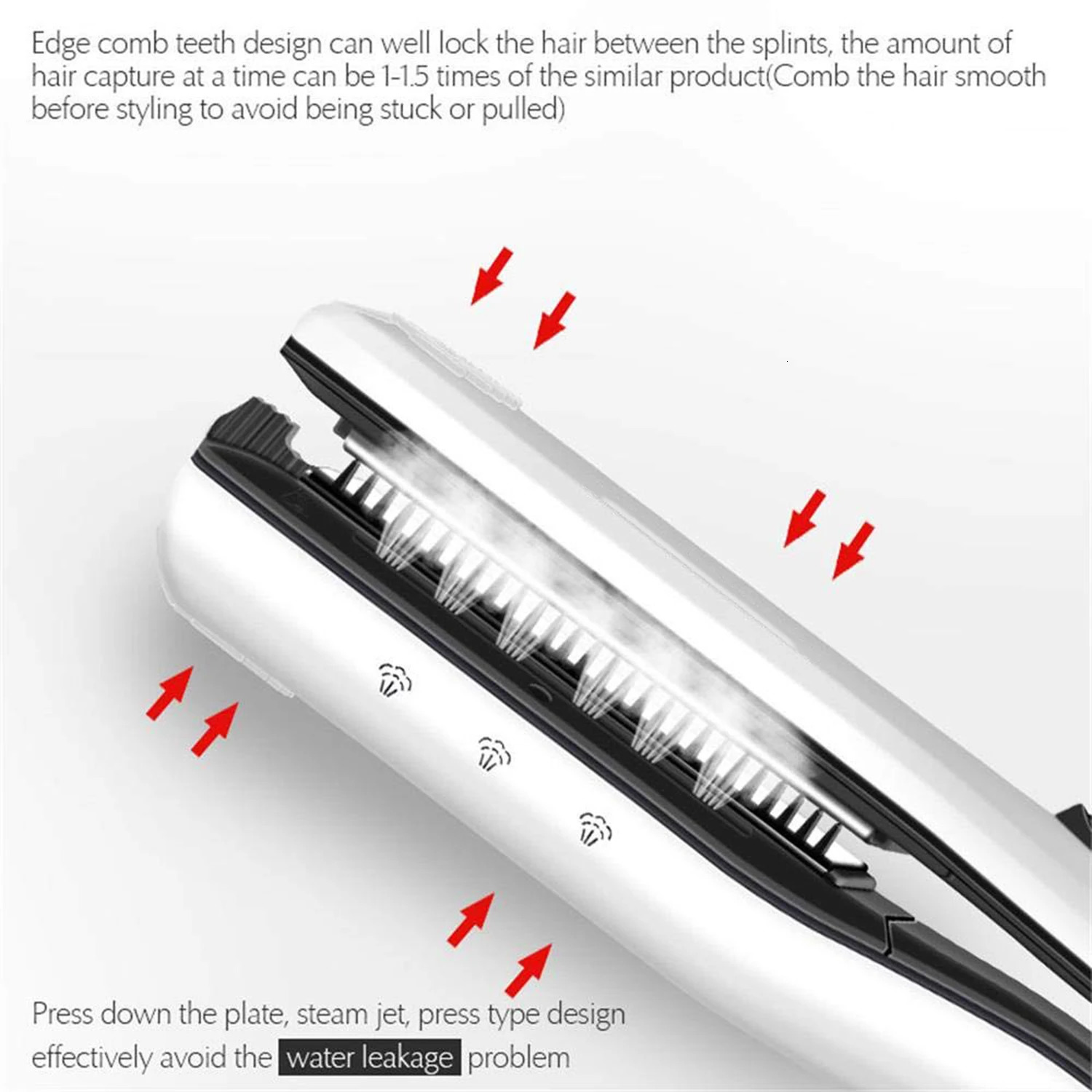 Hair Straighteners Professional Flat Iron Hair Straightener Digital LCD Ceramic Flat Device Electric Fast Steamer Hair Styling Appliances For Women 23