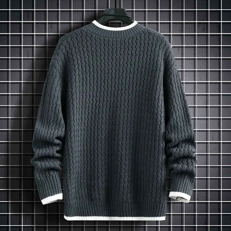 Men's Sweaters Christmas Sweater Men Knitted Sweater Men Harajuku Stripe Pattern Knitted Pullover Vintage O-Neck Winter Sweaters S-4XL 231212