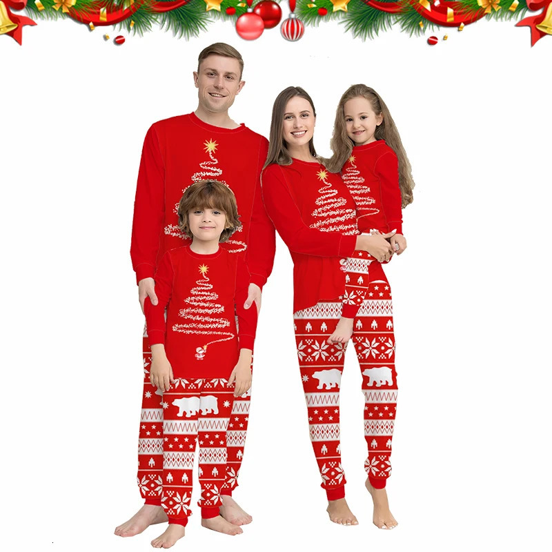 Family Matching Outfits Family Matching Christmas Pajamas Set 2024 Xmas Father Mother Daughter Family Look Clothes Adult Kids Sleepwear Pyjamas Outfit