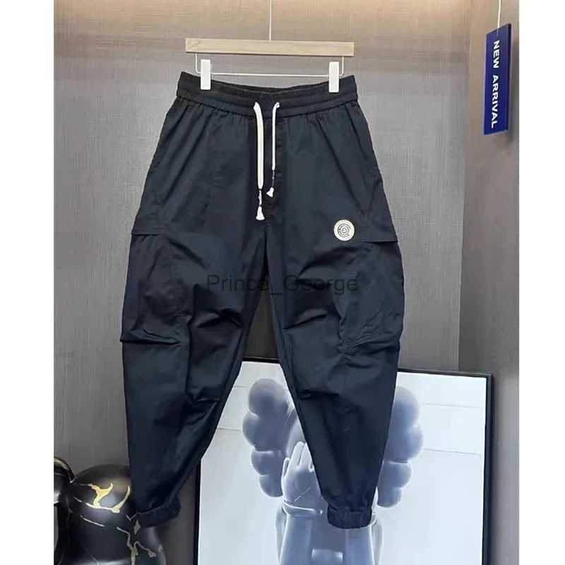 Men's Pants Men Clothing 2023 New Men's Pants Overalls Spring Summer Elastic Casual Pants Men Baggy All-match Nine Points Cargo Pants HommeL