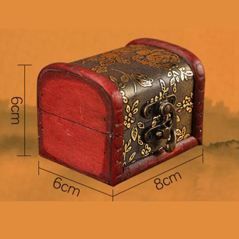 Vintage Jewelry Box Organizer Storage Case Mini Wood Flower Pattern Metal Container Handmade Wooden Small Boxes Gift StorageBox YFA218