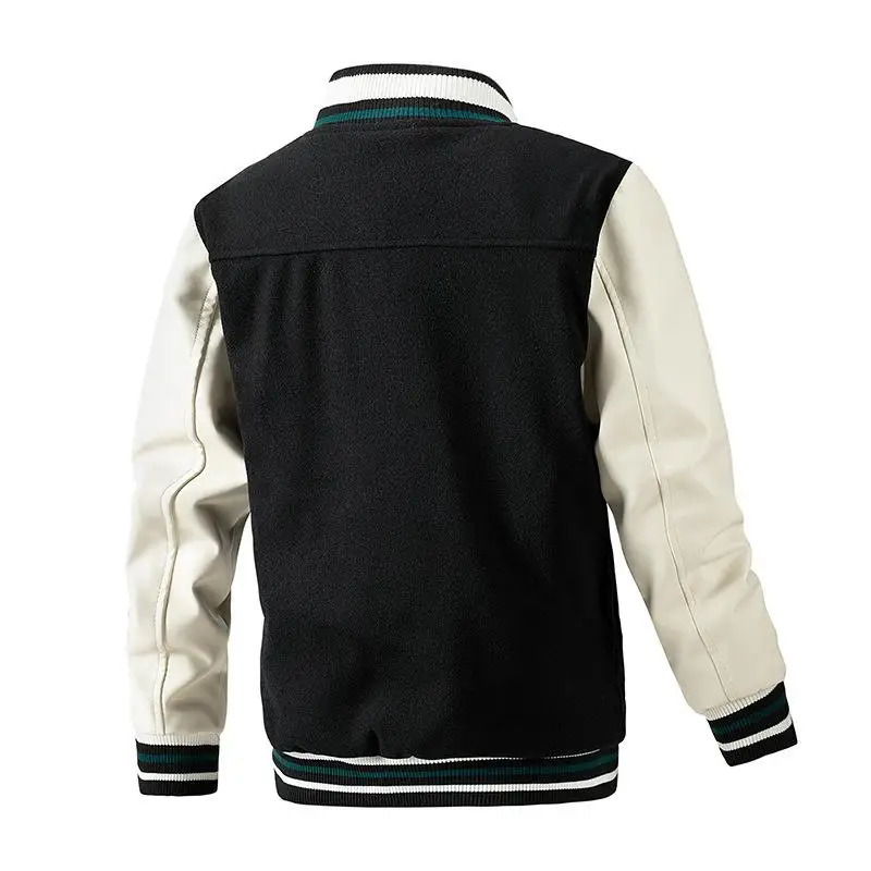 Men's Jackets Baseball Uniform Jacket Men's Autumn And Winter Casual Color Inserted Wool Coat Fashion Personality Top 231212