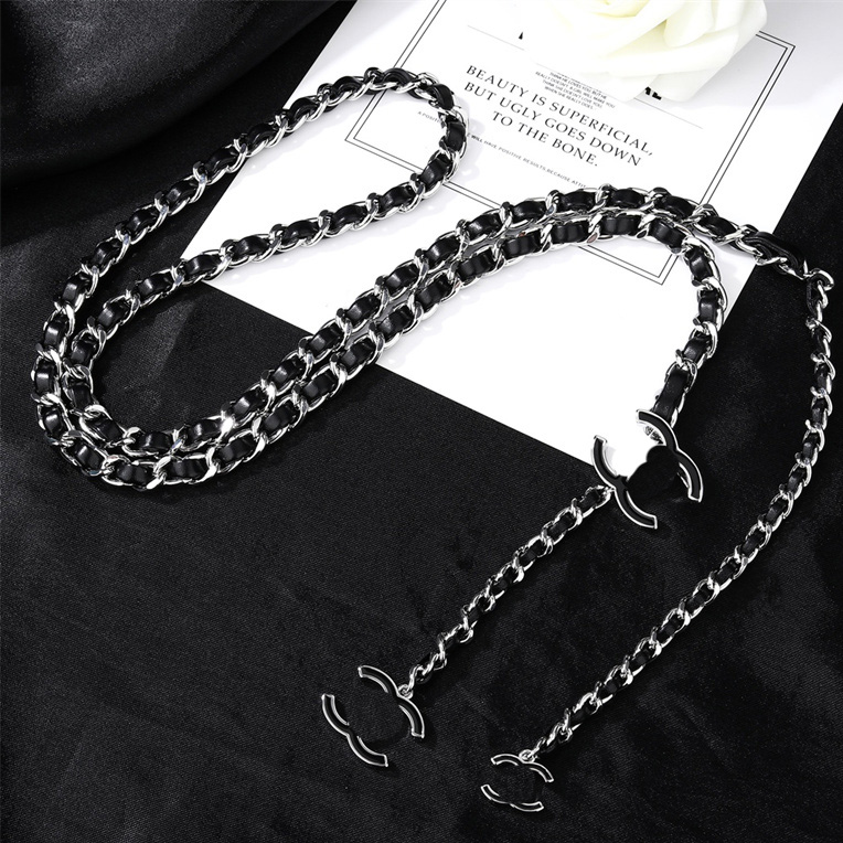 waist chain belt luxury vintage designer belt necklace for women gold link ball chain waistband chanellies decorative marked letter jewelry 2025 trend channels