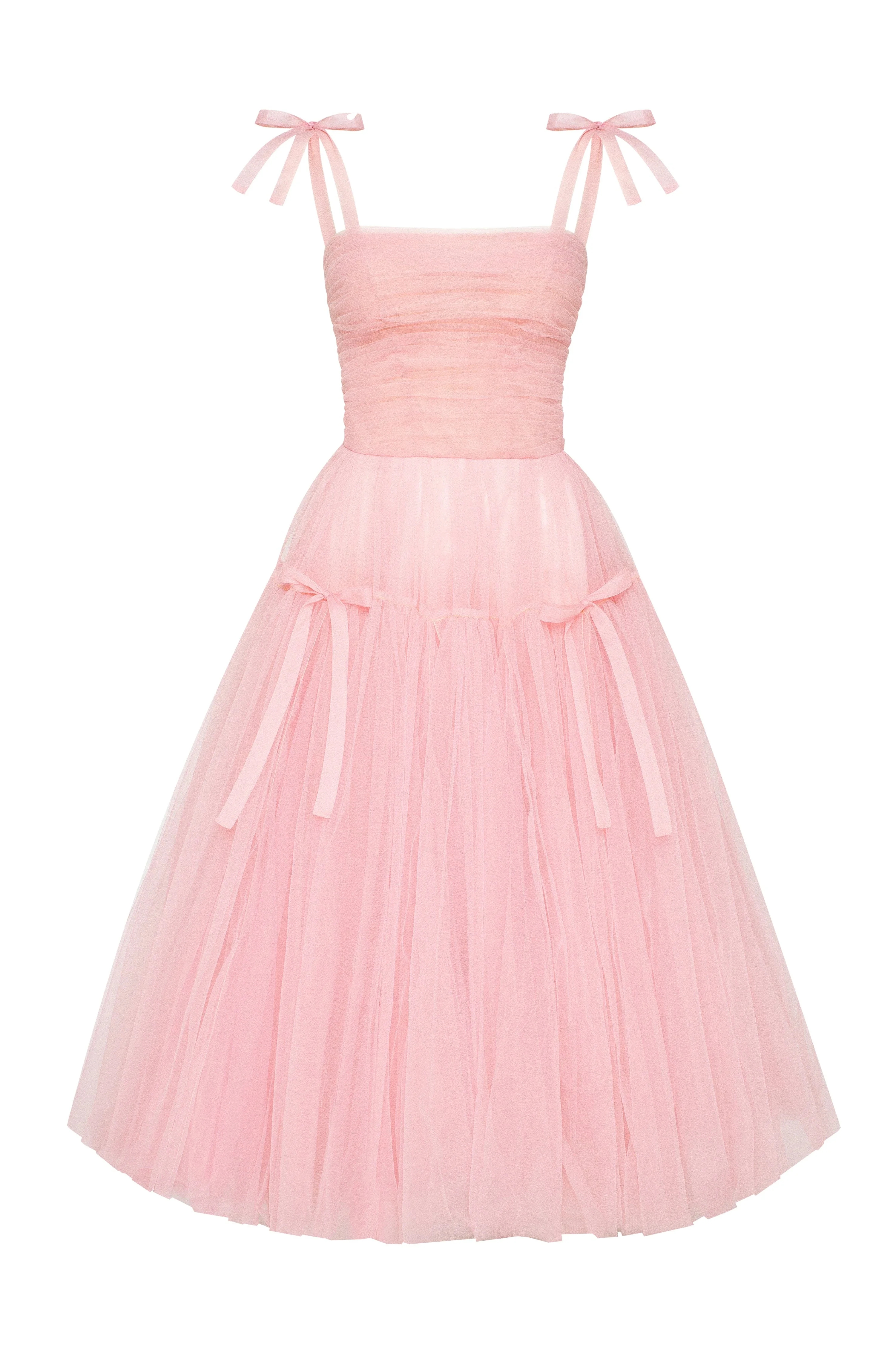 Elegant Tulle Short Prom Dress 2024 Square Collar Lace Up with Bow Spaghetti Strap Ribbons Sleeveless Cocktail Dresses Evening Birthday Gowns Robe De 