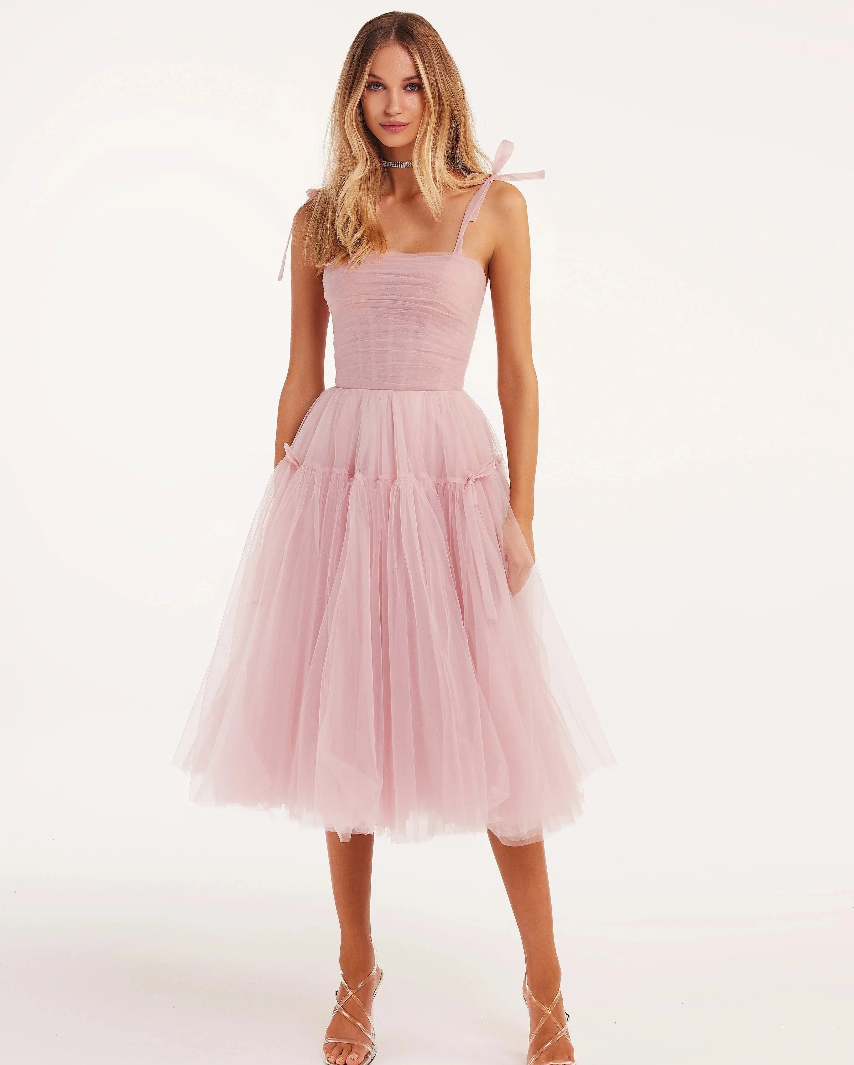 Elegant Tulle Short Prom Dress 2024 Square Collar Lace Up with Bow Spaghetti Strap Ribbons Sleeveless Cocktail Dresses Evening Birthday Gowns Robe De 