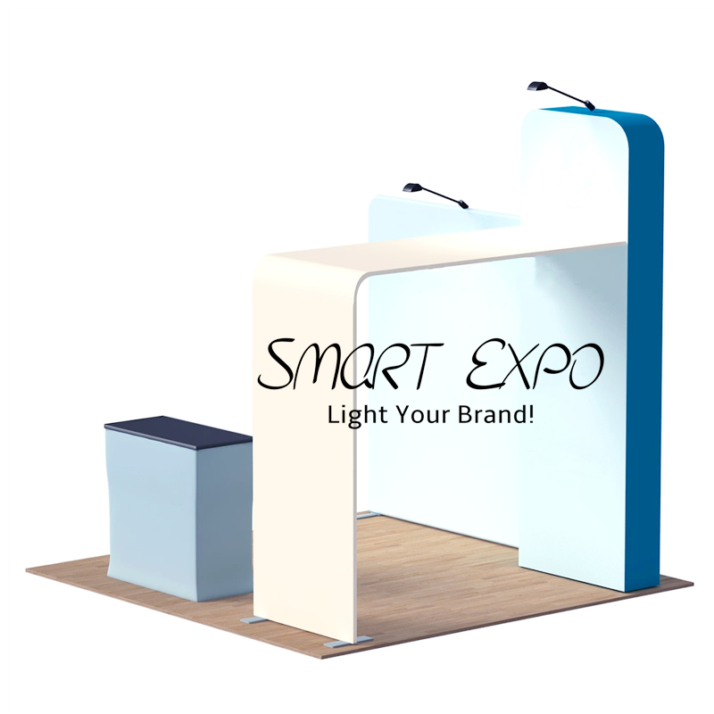 3x3 Portable Exhibition Booth Advertising Display Stand with Aluminum Tube Structure Custom Printing Graphics and Carry Bag