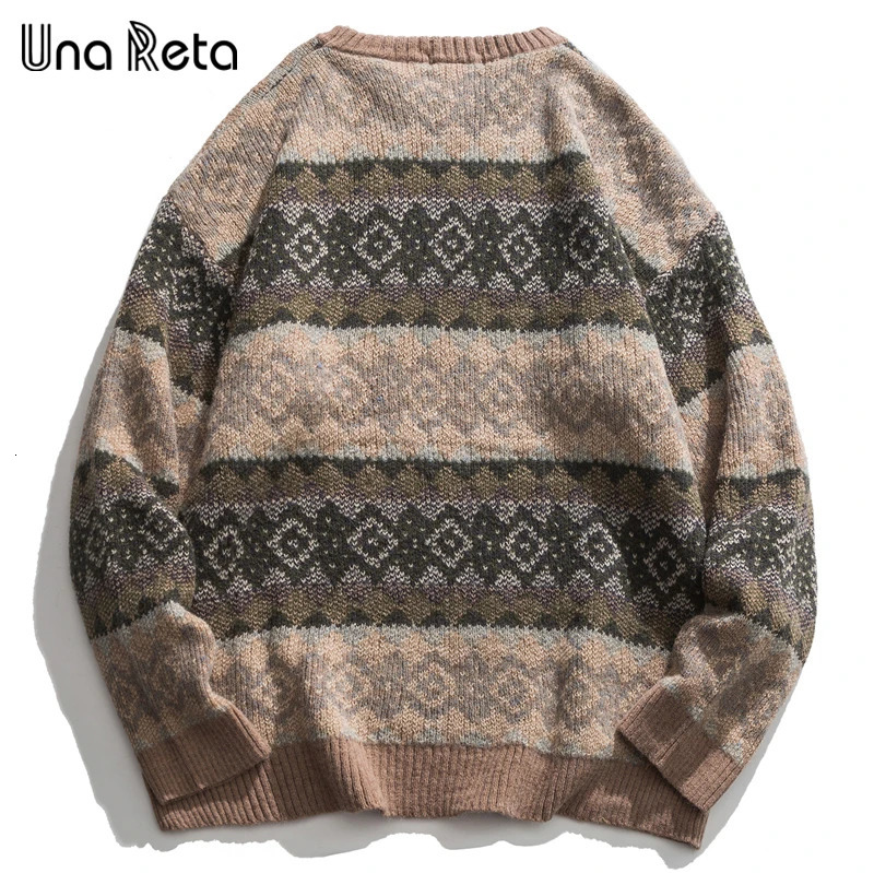 Men's Sweaters Una Reta Geometry Men's Sweater Autumn Winter Hip Hop Sweater Men Streetwear Print Pullover Tops Harajuku Couple Sweater 2312