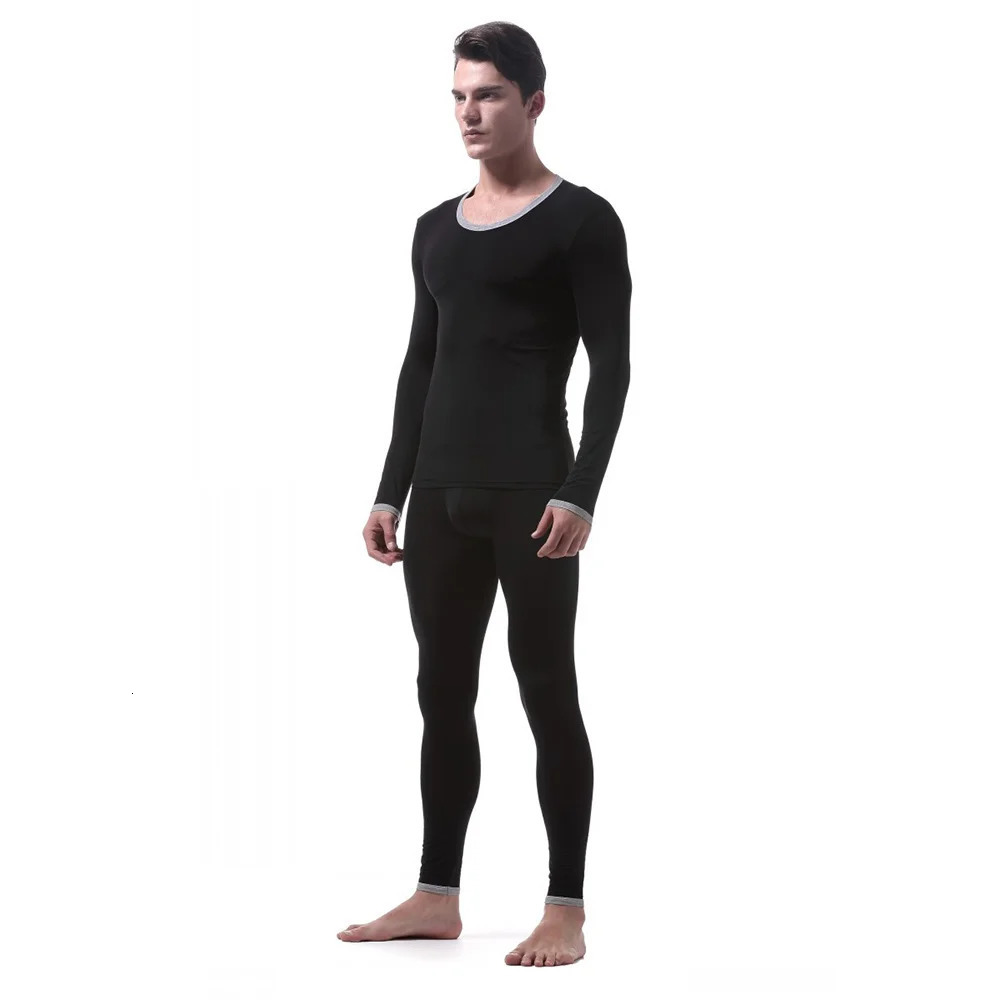 Men's Thermal Underwear Mens Ice Silk Thin Bottoming Suit Autumn Winter Translucent Man Tights Pajamas 231212