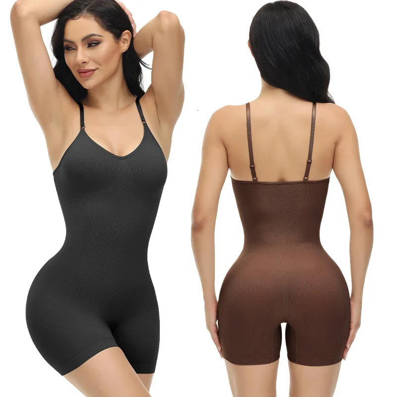 Women's Shapers GUUDIA Open Crotch Bodysuit Shapewear Jumpsuit Body Shaper Compress Tummy Control Shapers Spandex Elastic Shape Seamless Smooth 2