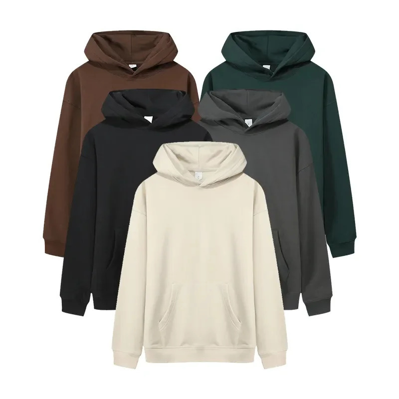 Men's Hoodies Sweatshirts 530GSM 100% Cotton French Terry High-end Heavy Weight Fashion Winter Pullovers Casual Thick Drop-Shoulder Sweatshirt Ho