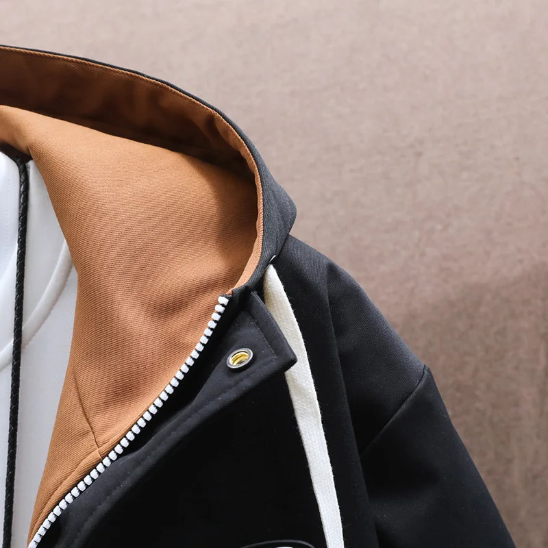 Men's Jackets Autumn Hooded Jacket Men Breathable Outwear Male Patchwork Color Streetwear Comfortable Casual Clothing Plus Size 4XL 231212