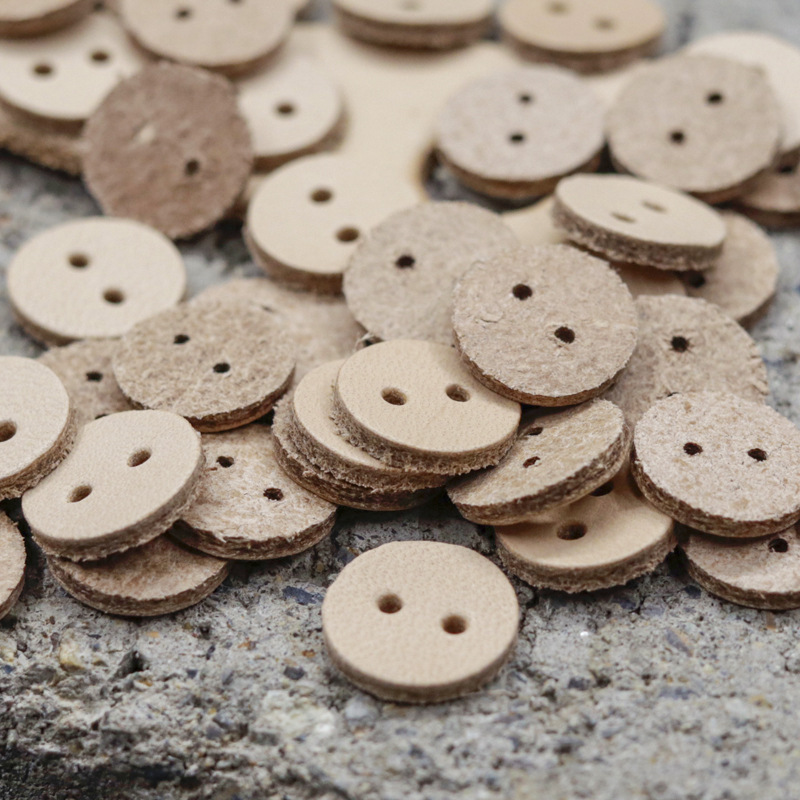 0C7001 Sewing Notions Tools Cowhide Buttons Woolen Coat Inner Cushion Buckle Stamped Genuine Leather