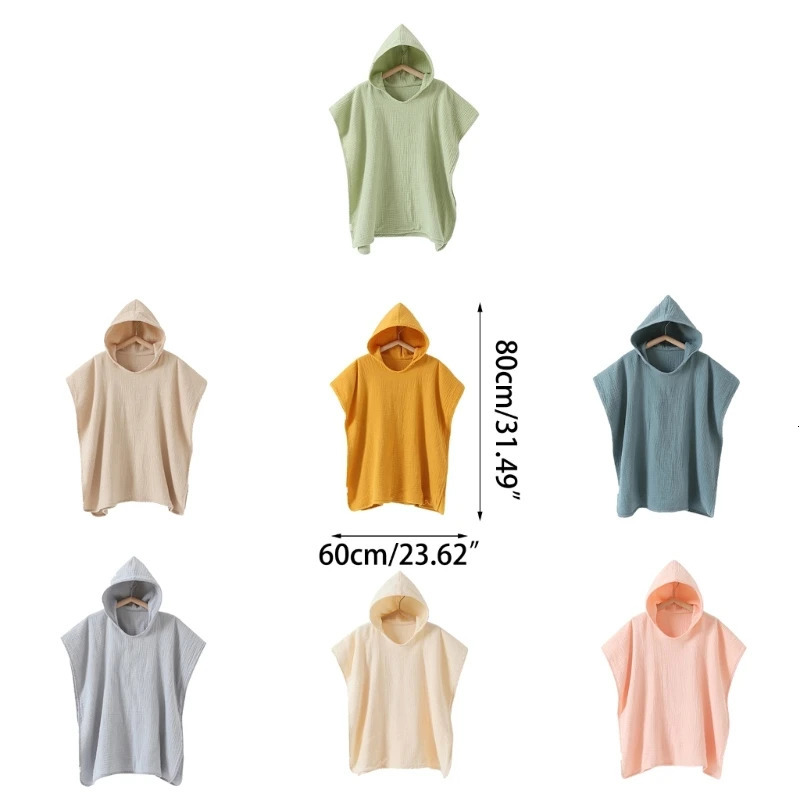 Towels Robes Summer Hooded Towel Cotton Baby Cape Towels Soft Poncho Kids Bathing Stuff for Babies Washcloth 231212