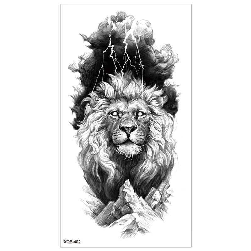 New full arm tattoo sticker animal half tiger lion waterproof set optional