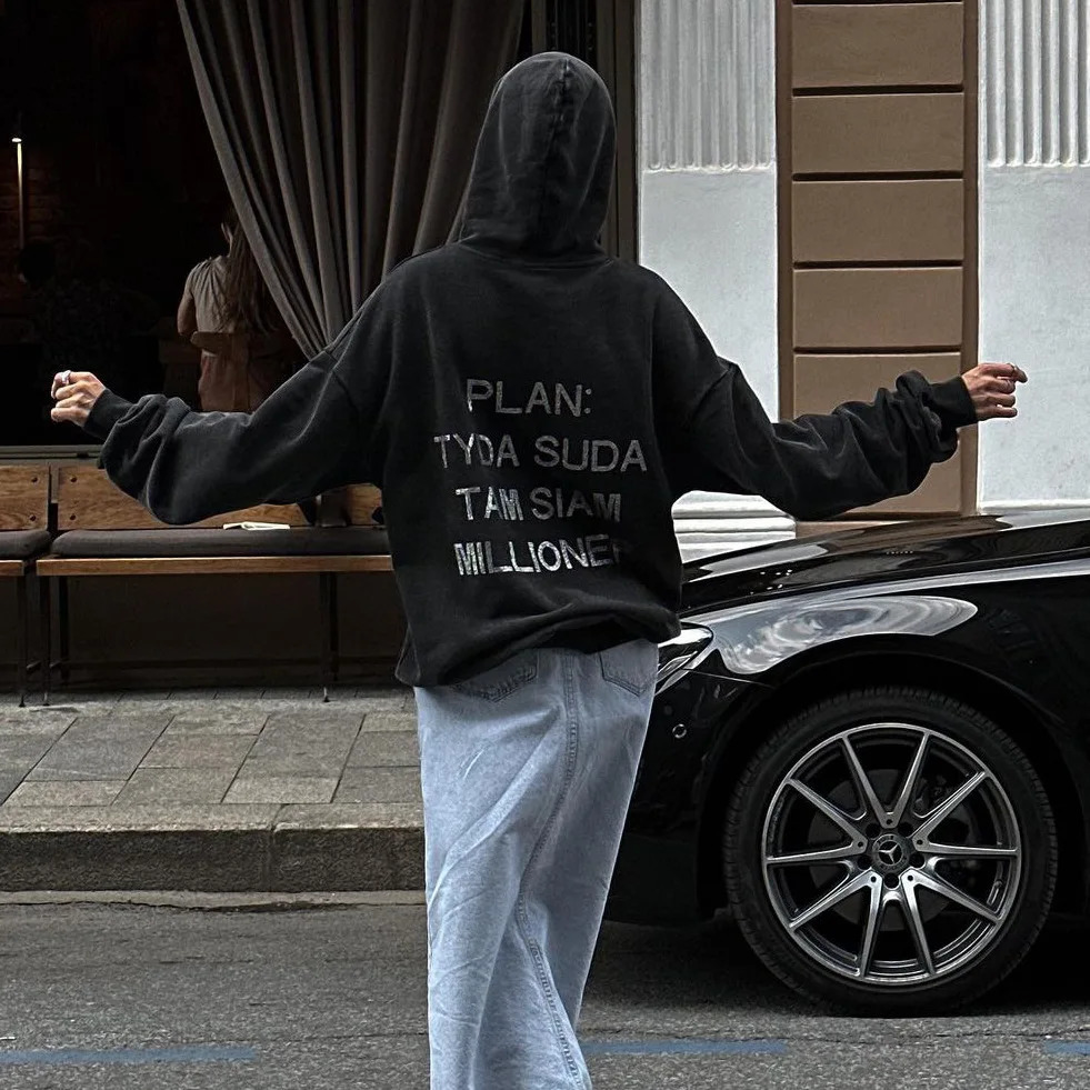 Womens Hoodies Sweatshirts Vintage Drill Printed Long Sleeved Hoodie Women Gothic Hip Hop Oversized Jackets Casual Loose Sweatshirt 231213