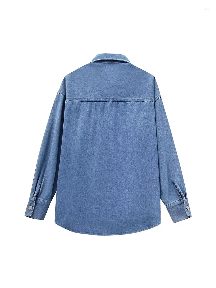 Womens Blouses Women Denim Shirt 2023 Autumn Long Sleeve Elegant Female Casual Streetwear Tops