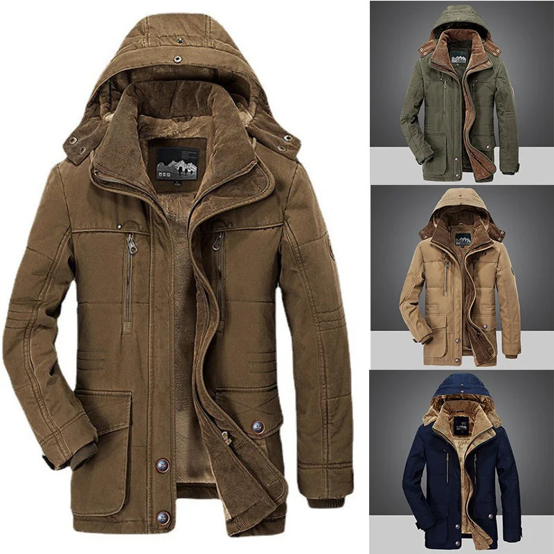 Mens Jackets Winter Cottonpadded Jacket Medium Length Plus Fleece Thickened Youth Leisure Windproof Warm Quilted Cotton Clothing 231212
