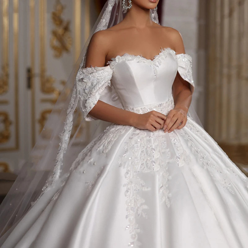 Boho Scoop Mermaid Wedding Dresses Lace Appliques 3/4 Sleeves Bridal Gown for Women Chapel Train Vestidos De Novia New