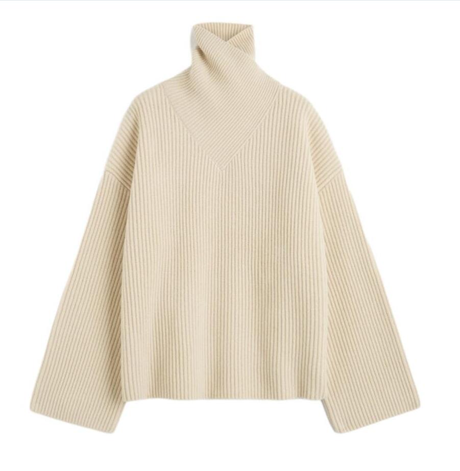 New sweater women's tte loose high necked long sleeved wool knitted top
