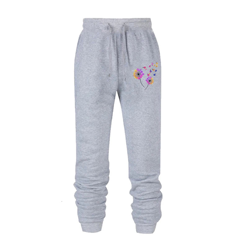 Women's Pants Capris Women With Pockets Fit Elastic Drawstring Joggers Dandelion Print Pants with Pockets Casual Pants for Women 231212