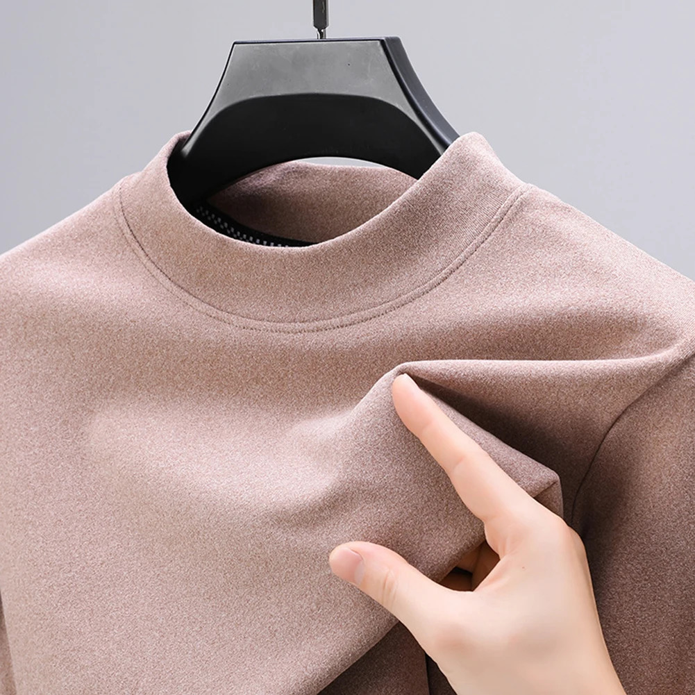 Men's Thermal Underwear Mens Half High Collar Warm TShirt Plain Casual Solid Color Tee Tops Pullovers T Shirt Clothing 231212