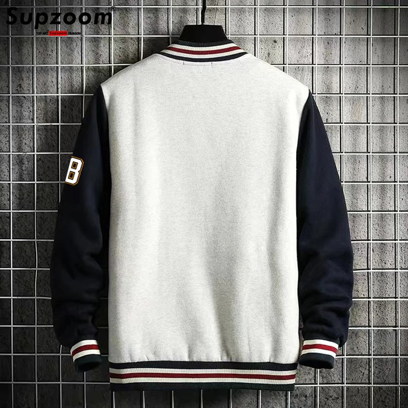 Men's Jackets Supzoom Arrival Letter Rib Sleeve Cotton Fashion Single Breasted Casual Bomber Baseball Jacket Loose Cardigan Coat 231212