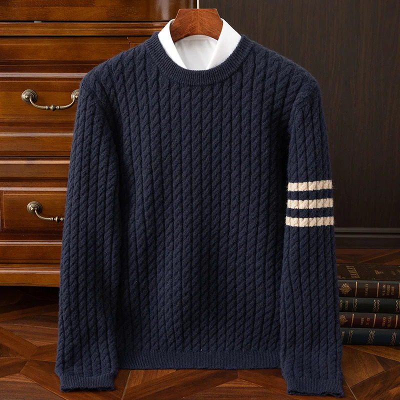 Men's Sweaters Autumn and winter cashmere sweater men's cashmere sweater men's pullover Fried Dough Twists knitwear men's sweater 