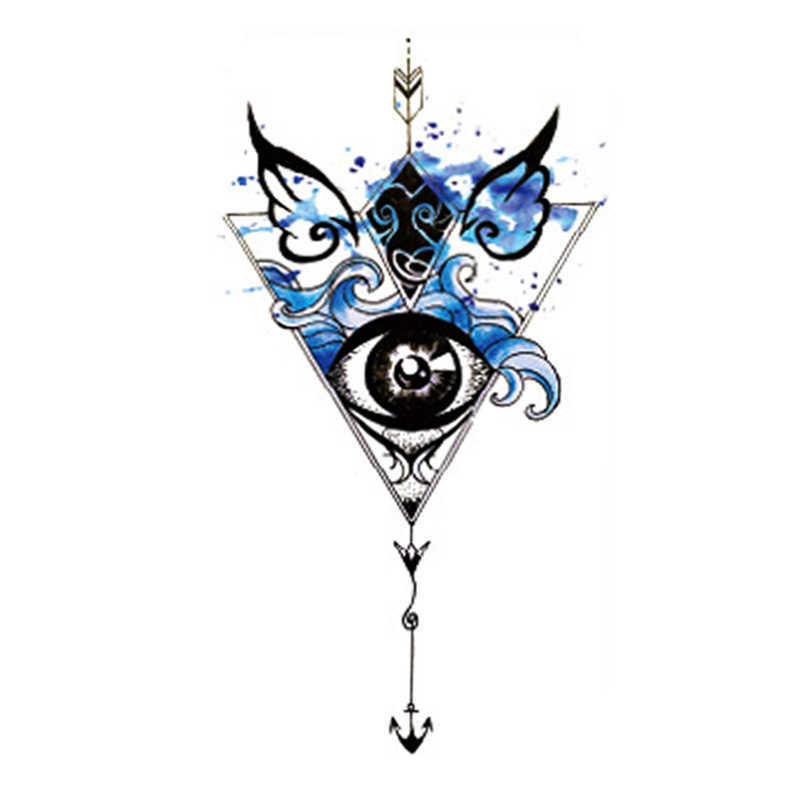 New full arm waterproof tattoo sticker with Sanskrit totem, mermaid dagger, flower