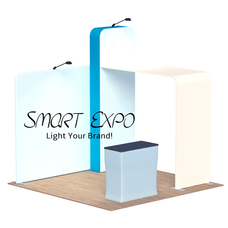 3x3 Portable Exhibition Booth Advertising Display Stand with Aluminum Tube Structure Custom Printing Graphics and Carry Bag