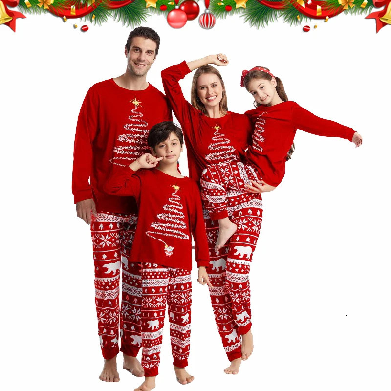 Family Matching Outfits Family Matching Christmas Pajamas Set 2024 Xmas Father Mother Daughter Family Look Clothes Adult Kids Sleepwear Pyjamas Outfit