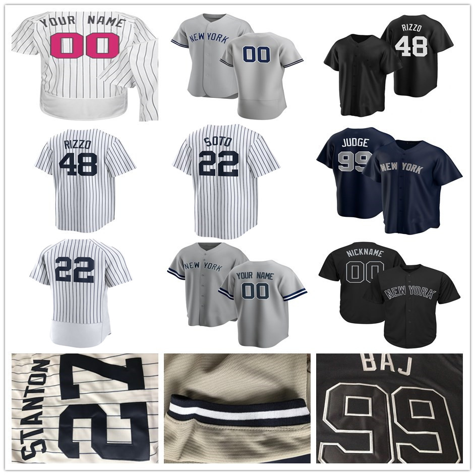 Juan Soto Baseball Jersey Anthony Rizzo Derek Jeter DJ LeMahieu Gerrit Cole Giancarlo Stanton Anthony Volpe Alex Verdugo Gleyber Torres Aaron Judge Mickey Mantle