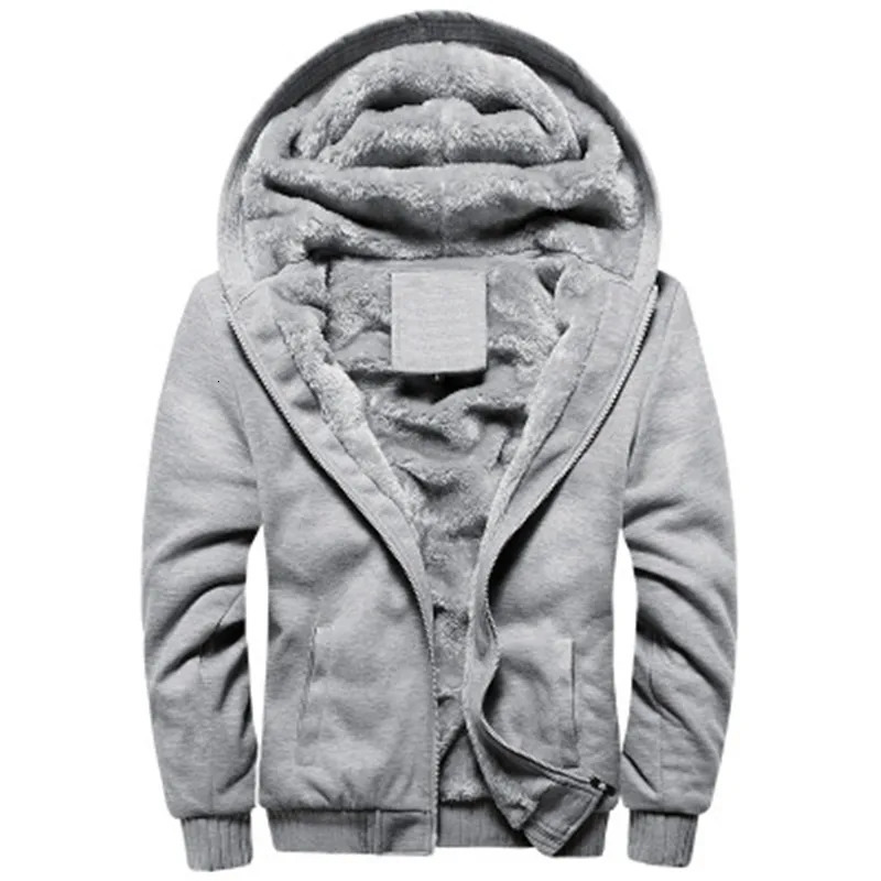 Mens Hoodies Sweatshirts Black Men Winter Jacket Fashion Thick Hooded Sweatshirt Male Warm Fur Liner Sportswear Tracksuits Coat 231213