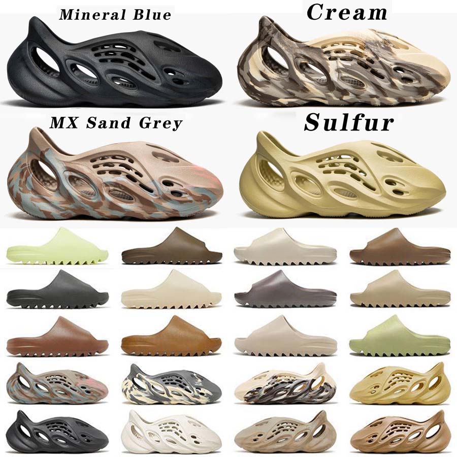 Designer Slippers slider Foam Runner Vermillion Mineral Blue Onyx Pure Sandals Slide Slipper Ochre Bone Resin Clog Desert Ararat runr slides shoe