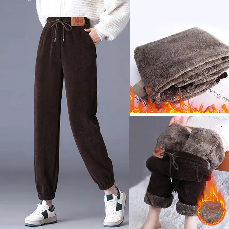 Women's Pants Capris Pants Women Plush Sweatpants Women'S Autumn And Winter Pants Loose Straddle Casual Lamb Fleece Warm Cotton Pants 231212