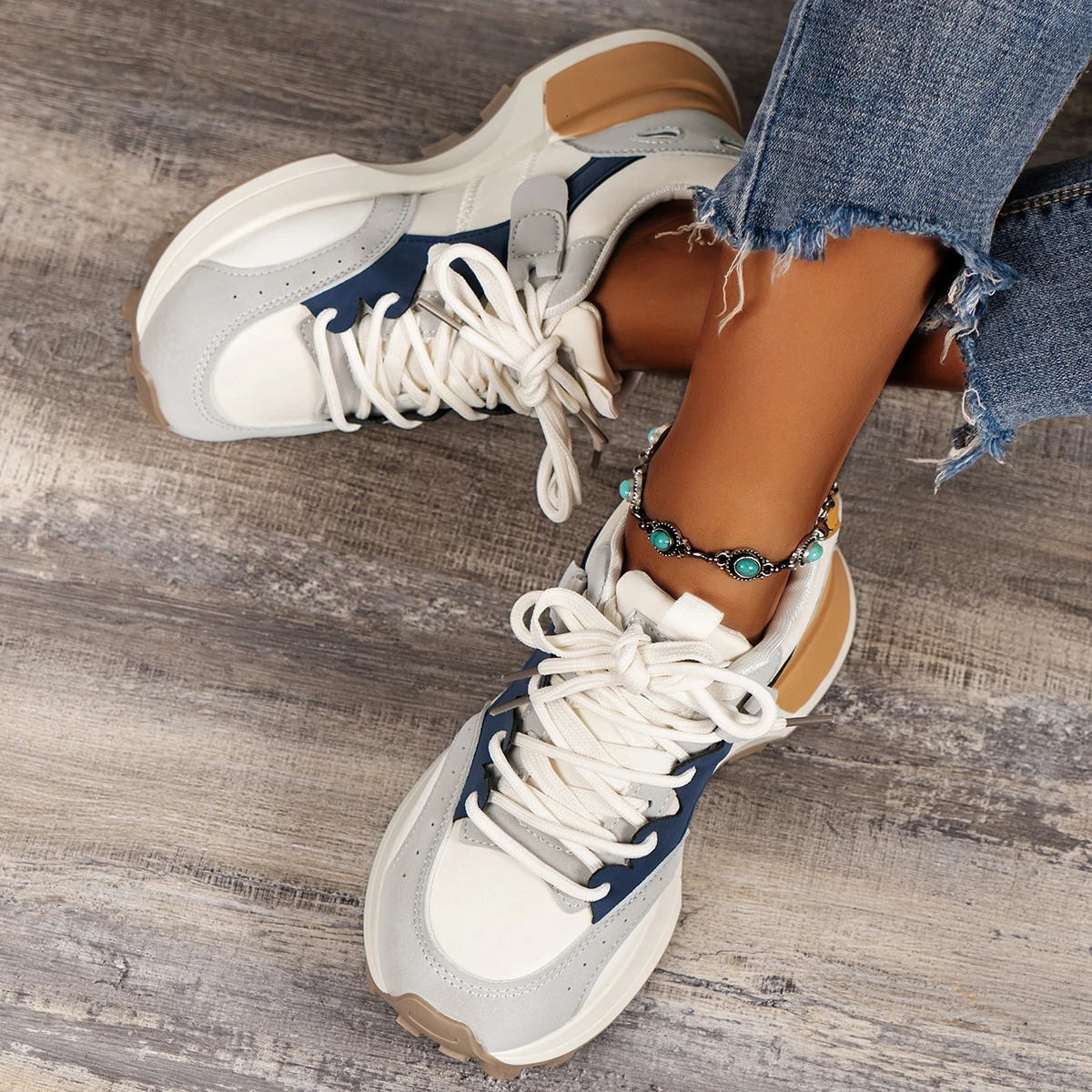 Dress Shoes Thick soled daddy shoes for women allmatch Forrest Gump leisure running sports 231212