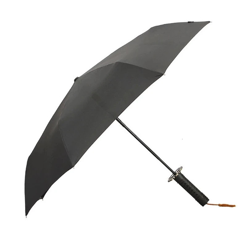 Umbrellas Fashion Samurai Katana Master Sword Umbrella Automatic 3 Fold Windproof Large Travel Sunscreen Parasol Japanese Men Women Gift 231213
